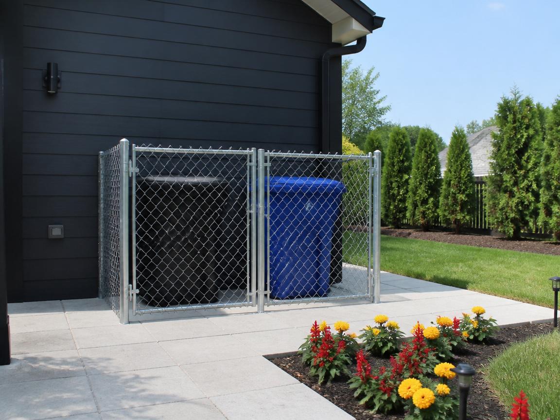 Chain Link garbage enclosure example