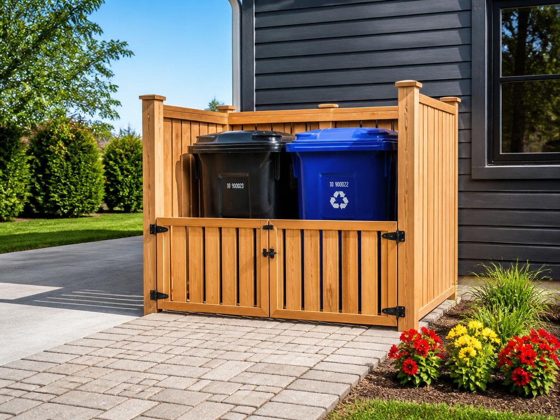 Wood garbage enclosure example